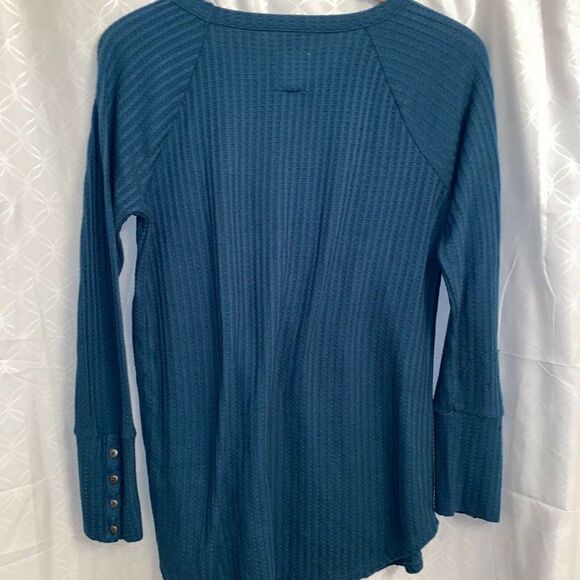 Chaser Women's Top L Thermal Tunic Top Teal Blue - Picture 5 of 5